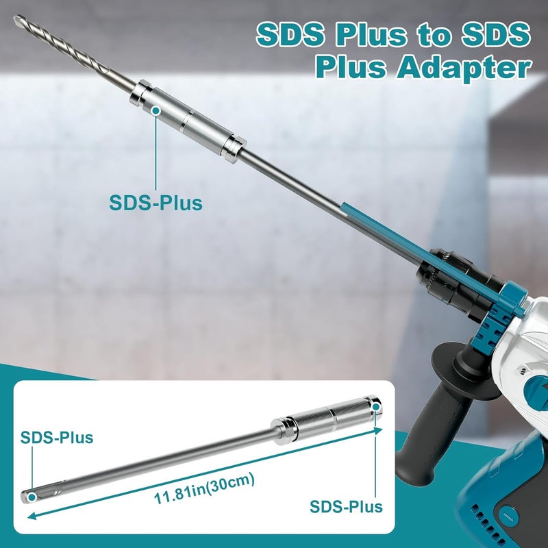 YOSIGHT SDS Plus to SDS Plus Adapter with 3.74” Extension Shaft, Electric Extension Tool Kit for Rotary Hammer Adapted Tools, Drill Bit, Hole Saw - Image 3
